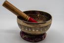 Tibetische Klangschale Buddha Eyes, handgefertigt, 14cm, für Harmonie und Klarheit in Körper, Geist und Seele, Musikinstrument
