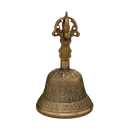 Tibetische Glocke aus Messing, 260 g, als Klanginstrument, mit antikem Design, hergestellt von Ayurveda Specialist B.V.