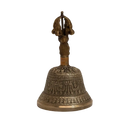 Tibetische Glocke aus Messing, 260 g, Klanginstrument, mit kunstvollem Design, ideal für Meditation und spirituelle Rituale.