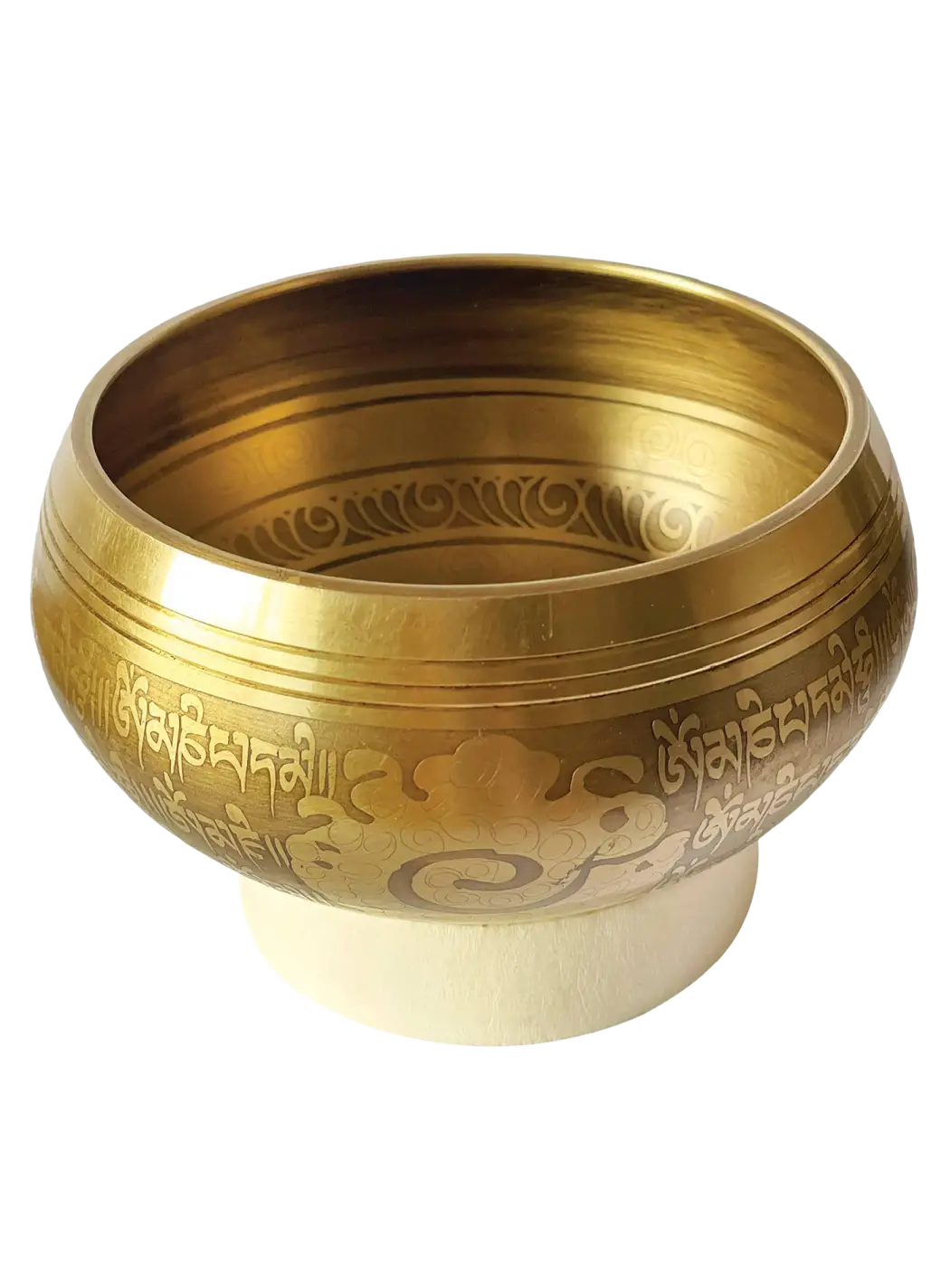 Tibetische Mantra-Sangschale, 10 cm, mit Schlägel, Yak & Yeti, traditionelles Musikinstrument für Klangtherapie und Meditation.