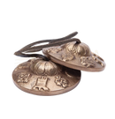 Tibetische Zimbeln mit Ornamenten, ca. 7,5 cm, Bodynova, traditionelles Musikinstrument, im Paar, handgefertigt