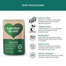Natürliche Folat-Nahrungsergänzung von Together Health, 30 Kapseln, biologisch und vegan, für gesunde Folsäureaufnahme.