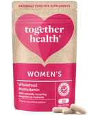 Veganer Multivitamin für Frauen in 30 Kapseln, Nahrungsergänzung von Together Health, zeigt die Kapseln in einer Packung