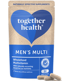 Veganer Multivitamin für Herren von Together Health in 30 Kapseln, Nahrungsergänzung mit bunten Kapseln auf weißem Hintergrund