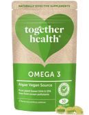 Vegane Omega-3-Fettsäuren in Weichkapseln von Together Health, fördert Gehirn und Herz-Kreislauf-Gesundheit.