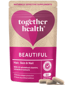Schön Vitaminpräparat von Together Health für gesunde Haare, Haut und Nägel, in einer Packung Nahrungsergänzungsmittel.