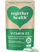 Vegan Vitamin D3 1000i Nahrungsergänzung in 30 Kapseln, Together Health, Nahaufnahme der Kapseln in einer Packung
