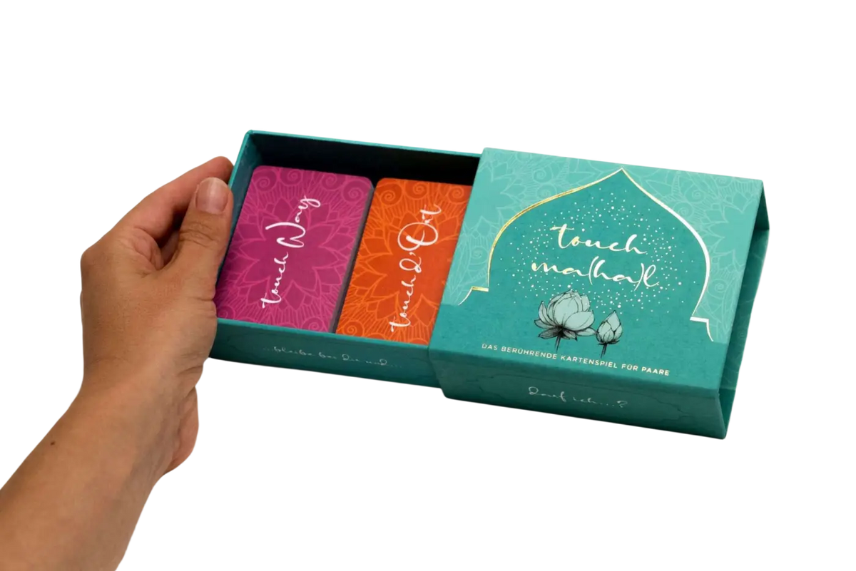 Vera Plattner Touch Ma(ha)l Berührungs-Coaching in a Box Spiel, limitierte Edition, erotisches Spiel für Paare und Beziehungen