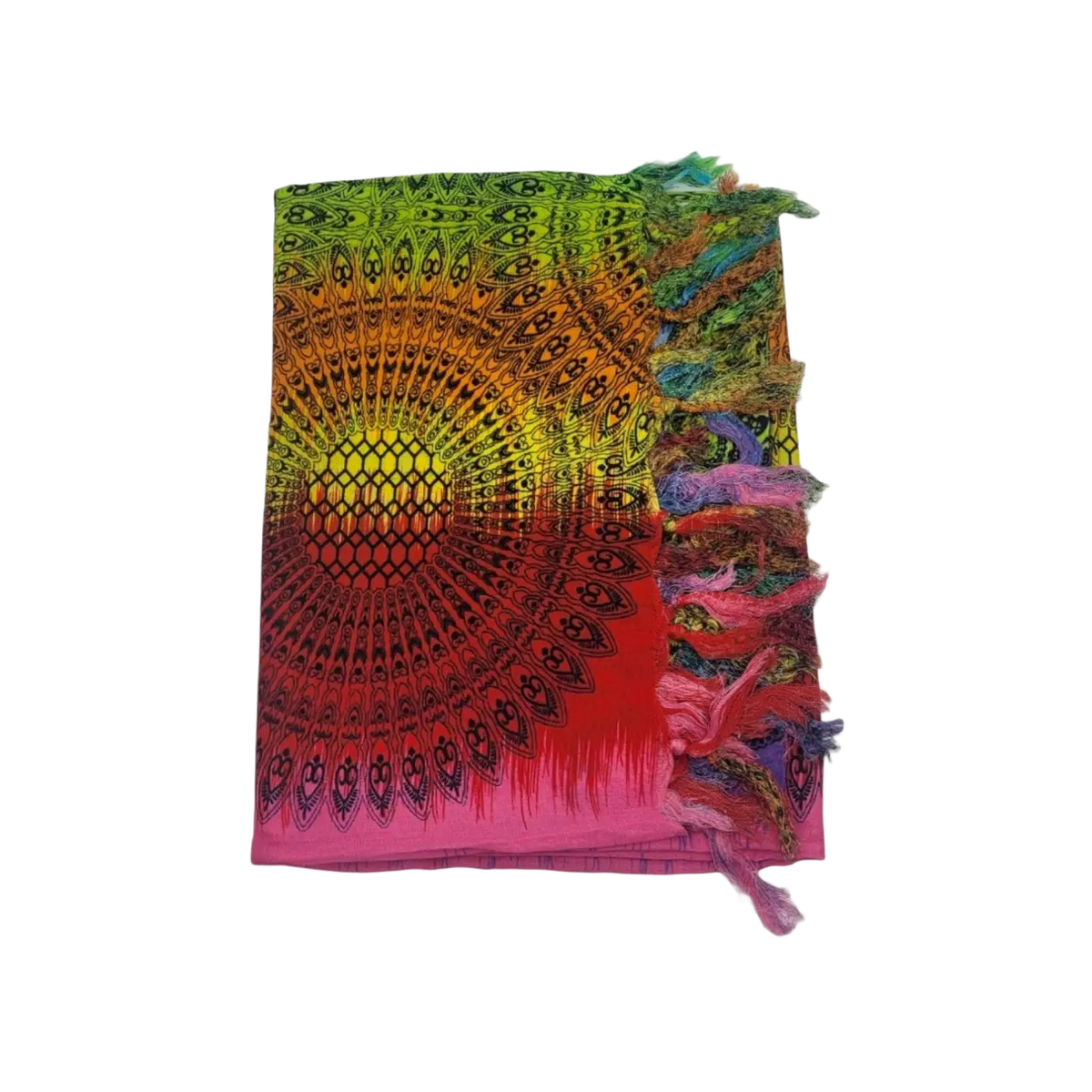 Buntes Regenbogen-Hamamtuch TR-32 Lunghi Sarong Tuch von Tropechopf, 160x115 cm, lebendige Farbgestaltung, weiches Baumwolltuch