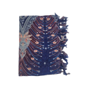 Dunkelblaue Pfauenfedern auf Tropechopf Hamamtuch, Lunghi Sarong Tuch, 160x115cm, weiches Baumwolltuch