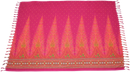 Rotes Hamamtuch mit pinken Pfauenfedern, Tropechopf TR-45, 160x115cm, weiches Lungi Sarong Tuch, stilvoll und leicht