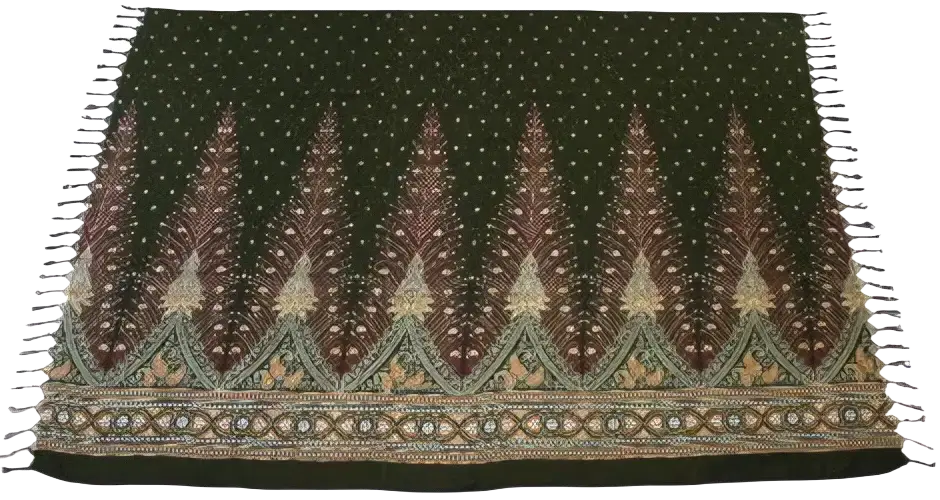 Grünes Hamamtuch mit Pfauenfedernmuster, Tropechopf TR-48, 160x115cm, weiches Lunghi Sarong Tuch