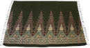 Dark green lunghi sarong tr-48 pfauenfedern grün with maroon beige and gold geometric and tree-like border patterns