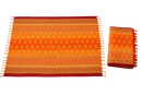 Orange und rot gemustertes lunghi sarong 190x115cm tr-503 xl flower mit quasten von mana shop
