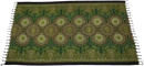 Grün und gold gemustertes tr-510 xl mandala lunghi sarong tuch 190x115cm mit fransenrändern