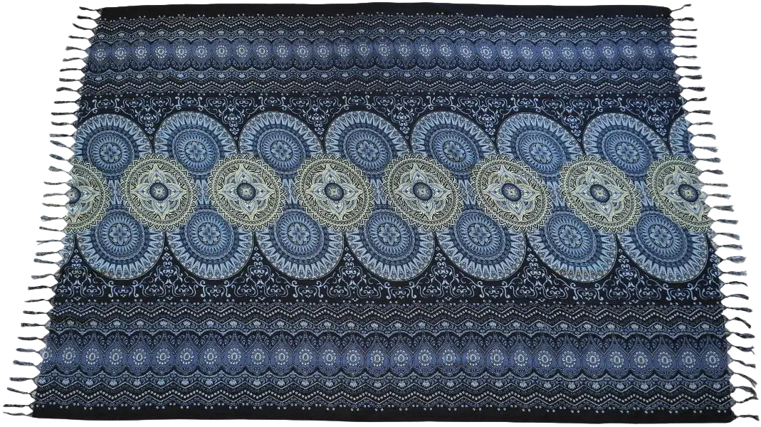 Blaue Mandala Sun Tropechopf Hamamtuch, 160x115cm, aus Baumwolle, mit Sonnenmuster, vielseitiges Sarong Tuch, Strand- und Badetuch