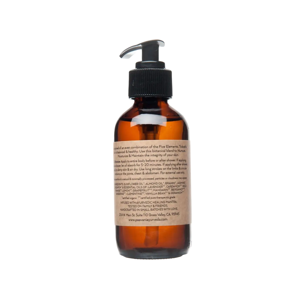 PAAVANI Ayurveda Tridosha Körperöl, ausgleichendes Abhyanga-Öl für alle Hauttypen, Flasche mit goldener Verpackung