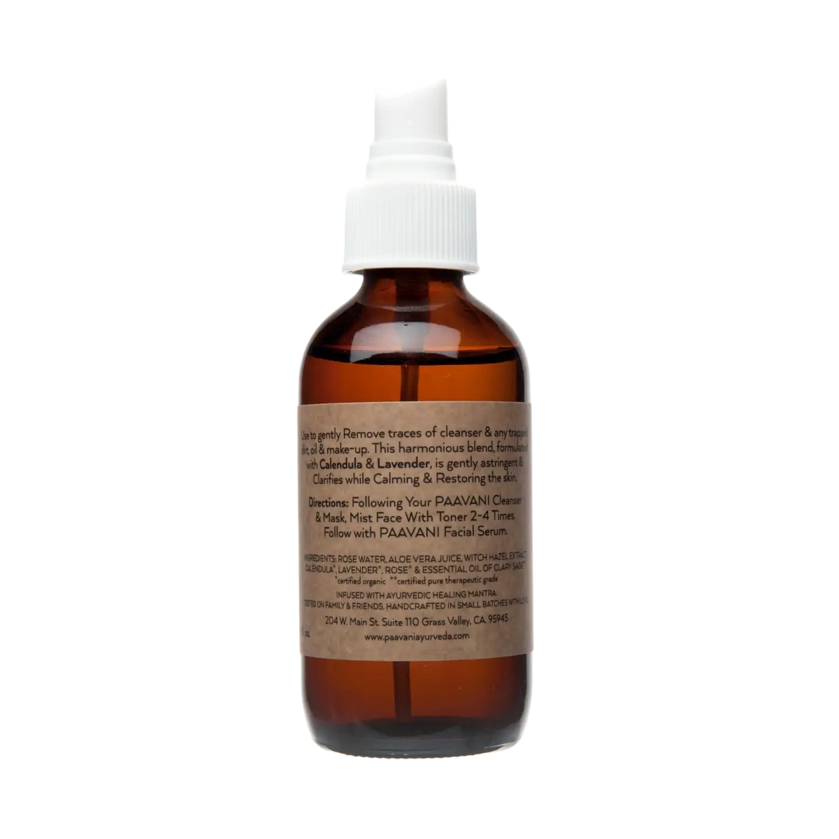Tridoshic Toner von PAAVANI Ayurveda, ayurvedischer Gesichtsspray für alle Hauttypen, mit natürlichen Inhaltsstoffen.