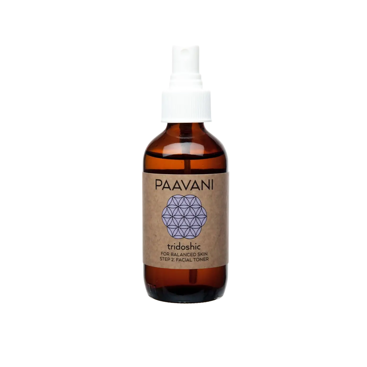 Tridoshic Toner von PAAVANI Ayurveda, ayurvedischer Gesichtsspray für alle Hauttypen, mit natürlichen Inhaltsstoffen, auf Gesicht gerichtet