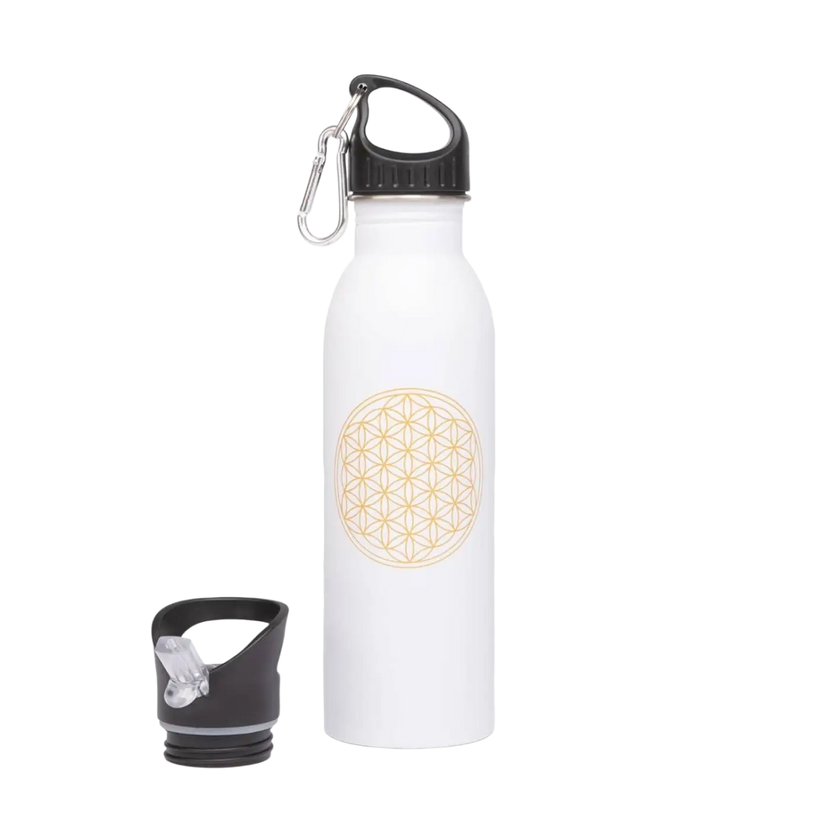 Edelstahl Trinkflasche 700ml von Bodynova, weiße Wasserflasche mit Schraubverschluss, langlebiges und umweltfreundliches Trinkgefäß