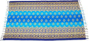 Blaue Hamamtuch Tropechopf Lunghi Sarong Tuch 160x115cm mit Blumenmuster, sichtbar auf dem Bild