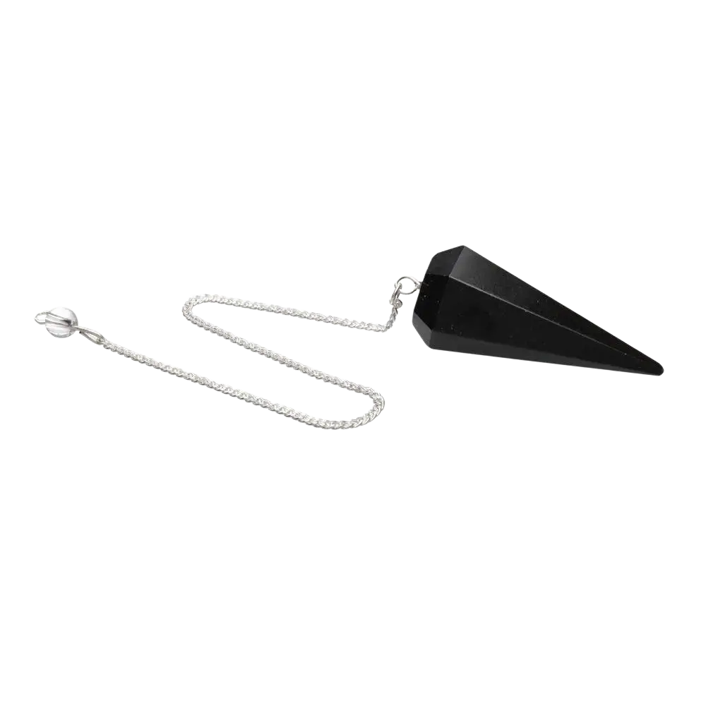 Schwarzer Turmalin-Pendel von Vives de la Cortada S.L, Schmuck aus schwarzem Obsidian, zeigt einen eleganten, hochwertigen Anhänger.