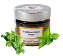 Ulrika's Manufaktur Basilikum Minz Pesto in 150g Glas, Brotaufstrich mit frischen Basilikum und Minz aromen, natürliche Zutaten.