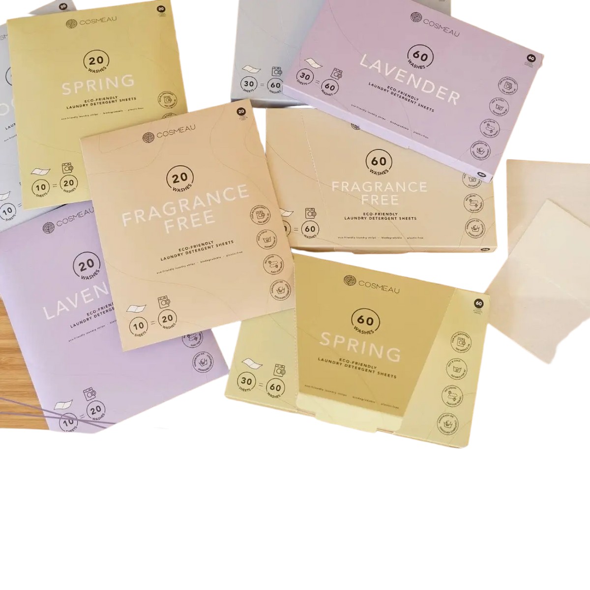 Umweltfreundliche Cosmeau Wäschetücher Lavendel von Bamboozy x Cosmeau, sanfte Reinigung für Wäsche, nachhaltiges Reinigungsmittel