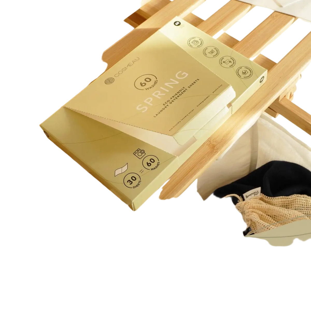 Umweltfreundliche Cosmeau Wäschetücher von Bamboozy, parfümfrei, sanfte Reinigung ohne Duftstoffe, für empfindliche Haut.