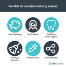 Six icons showing industry sectors for unigloves perlen-handschuhe aus nitril schwarz 100 stück in mana shop