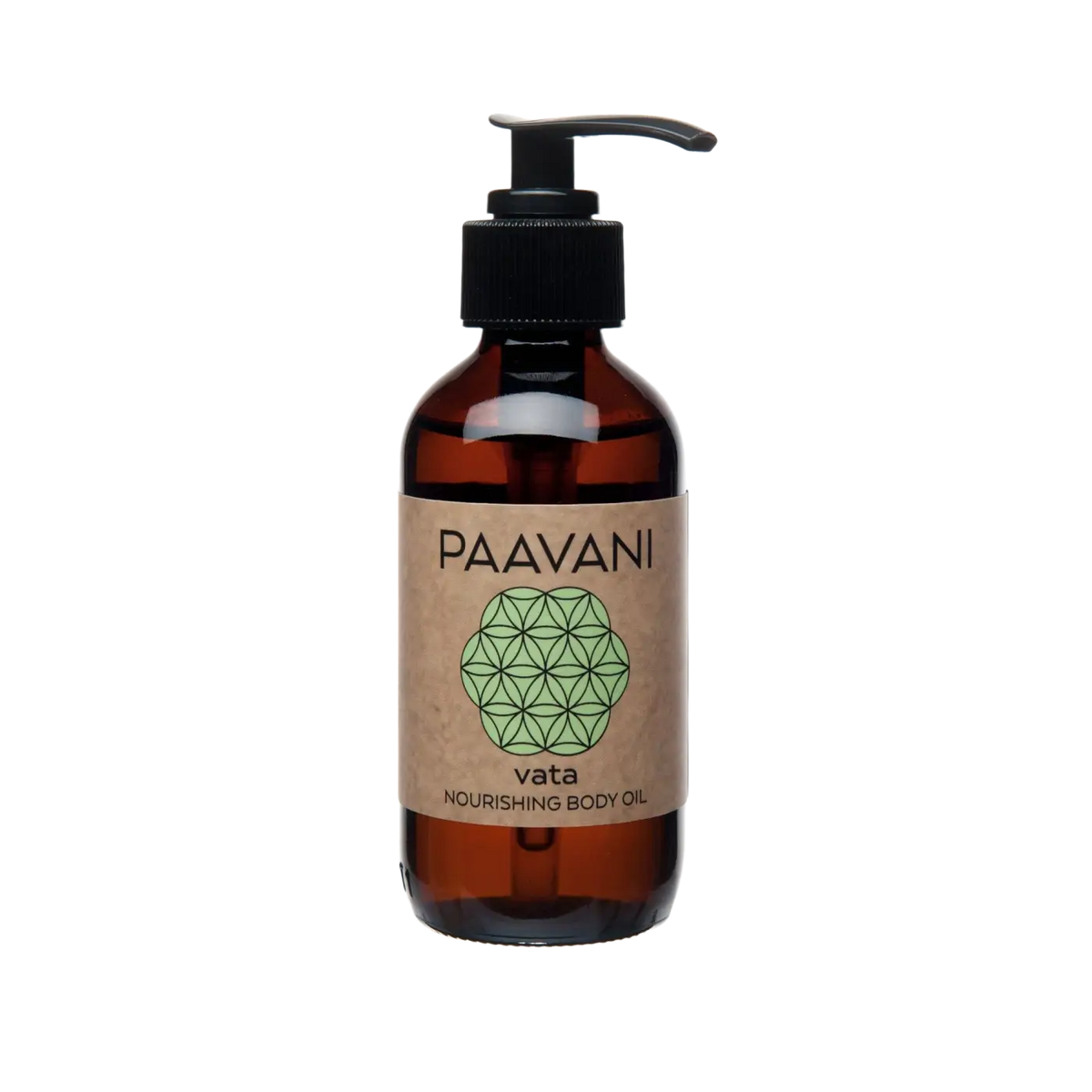Vata Körperöl von PAAVANI Ayurveda, nährendes Abhyanga-Öl für trockene Haut, 240 ml, Flasche mit goldener Verschlusskappe