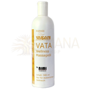 Weiße plastikflasche valpani vata wellness massageöl 500 ml mit gold-oranger etikett für festlicher biologischer raumduft