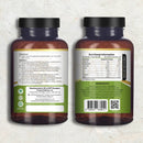 Zwei bernsteinfarbene glasflaschen mit schwarzen verschlüssen und rückseite mit nahrungshinweisen der vegan vital multivitamine von prowise healthcare zur unterstützung des immunsystems