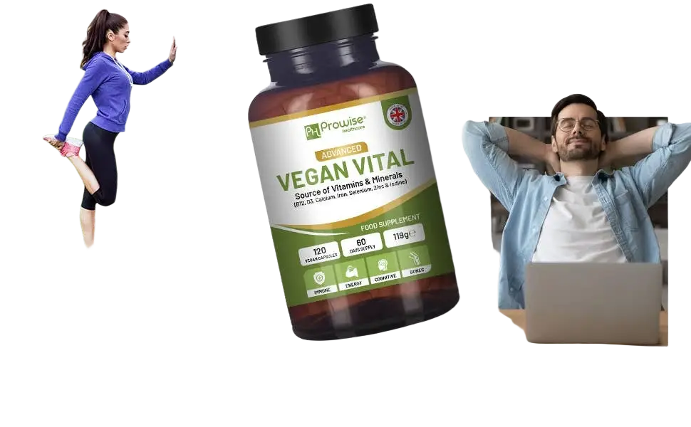 Vegane Vital Multivitamine in 120 Kapseln von Prowise Healthcare, Nahrungsergänzungsmittel für mehr Energie und Gesundheit