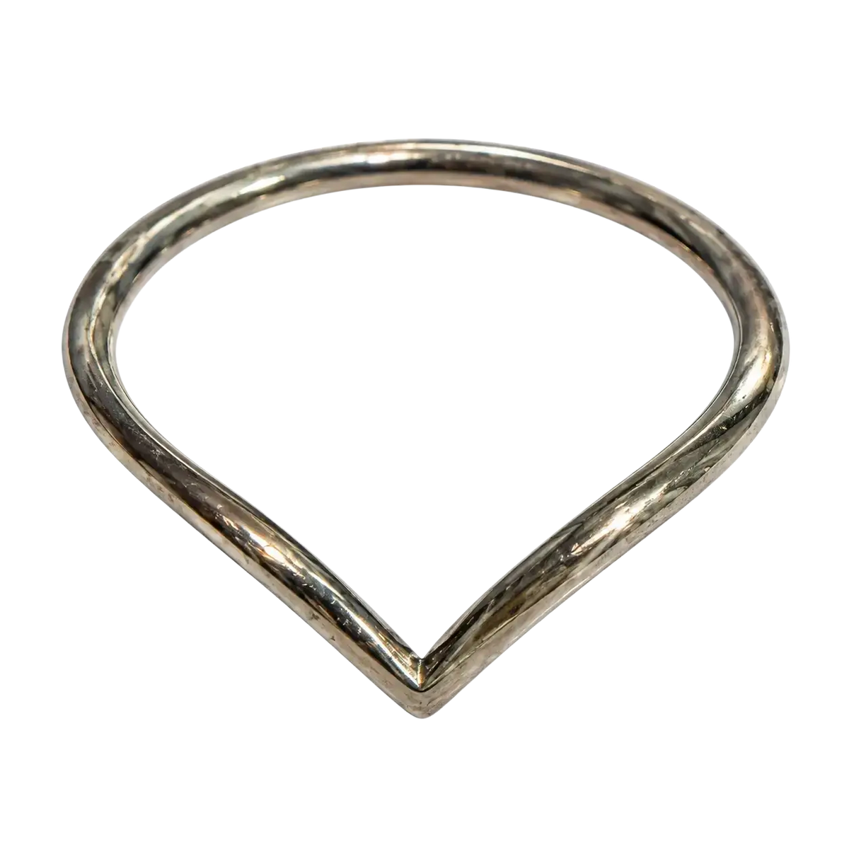 Vergoldeter v-ring silberfarbener metallschmuck mit glatter, abgerundeter tropfenform und polierter oberfläche