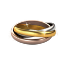 Verlobungsring carali myc paris dreifarbiger 3-elemente-fingerring aus silber gold roségold mit hochwertigen österreichischen kristallen