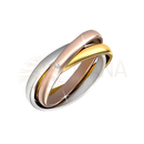 Eleganter verlobungsring carali mit hochwertiger tri-color gold schicht und österreichischem kristall von myc paris