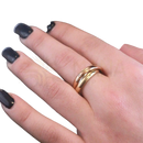 Verlobungsring carali myc paris goldener 3-elemente-fingerring mit einzelner diamantfassung und hochwertigen österreichischen kristallen