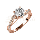 Verlobungsring eleanor ring von myc paris rosegold mit rundem diamant und funkelnden kristallen bei mana shop