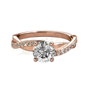 Rosegold verlobungsring myc paris eleanor ring mit rundem diamant und gedrehtem band bei mana shop