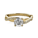 Ein verlobungsring carali von myc paris mit rundem eleanor fingerring in gelbgold und pavé-set diamanten