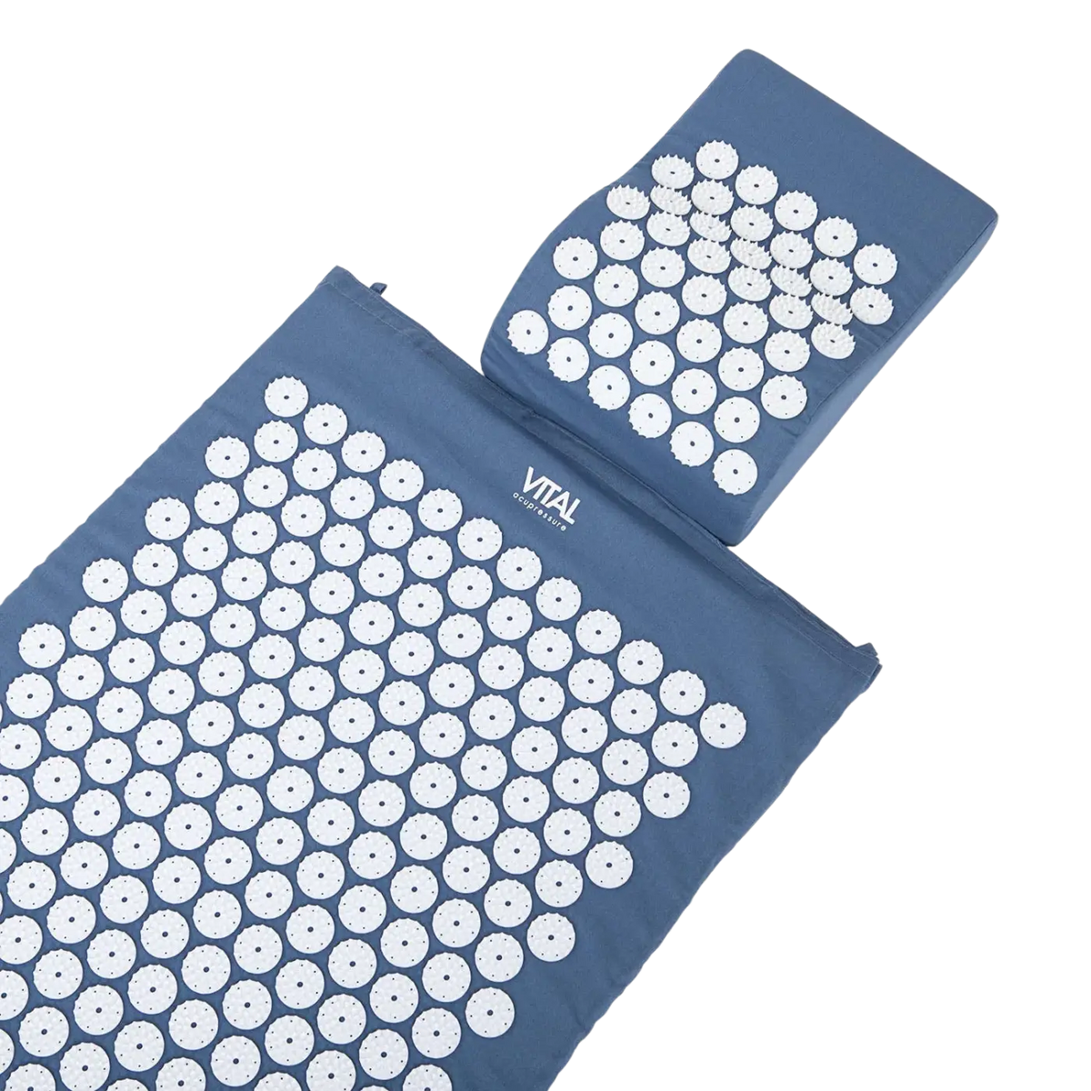 Bodynova Vital Akupressurmatte Set mit blauer Matte und weißem Kissen, entspannende Akupressurmassage für den Körper