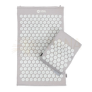 Gray vital akupressurmatte set mit weißen, runden, texturierten spikes für spannung und rücken mit nackenstützkissen