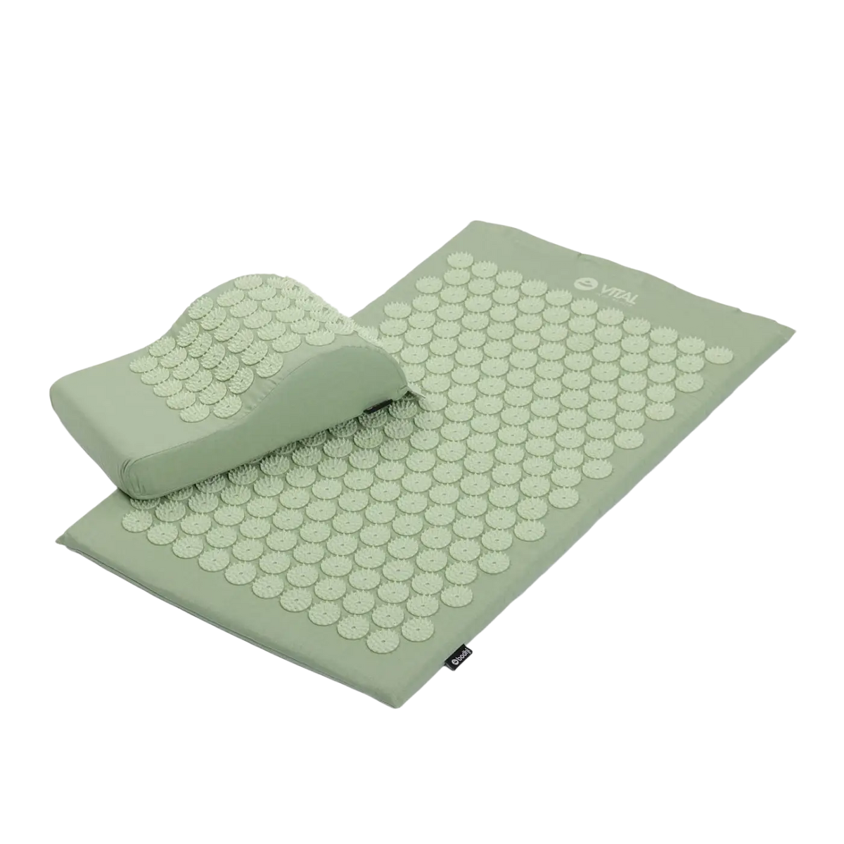 VITAL Akupressurmatte Set von Bodynova mit hellgrünem Körperakupressurmatte und Kissen für Entspannung