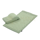 Light green vital akupressurmatte set with rounded textured spikes for tension and back relief plus neck pillow