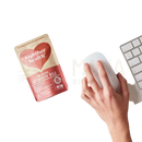 Ein rosa und beiges pouch von together health bio vegan vitamin b12 kapseln mit herzlogo für energie stoffwechsel