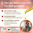 Myvial vitamin b12 tropfen mit folsäure in dunkelglasflasche mit schwarzem tropfverschluss für energie und nerven