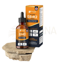 Amber glasflasche mit schwarzem tropfverschluss und orange label mit vitamin d3 4000 iu plus k2 mk7 tropfen von prowise healthcare bei mana shop