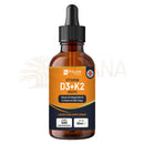Amber glasflasche mit schwarzem tropfverschluss und orange label von prowise healthcare für vitamin d3 4000 iu k2 mk7 drops orange liquid drops mana shop