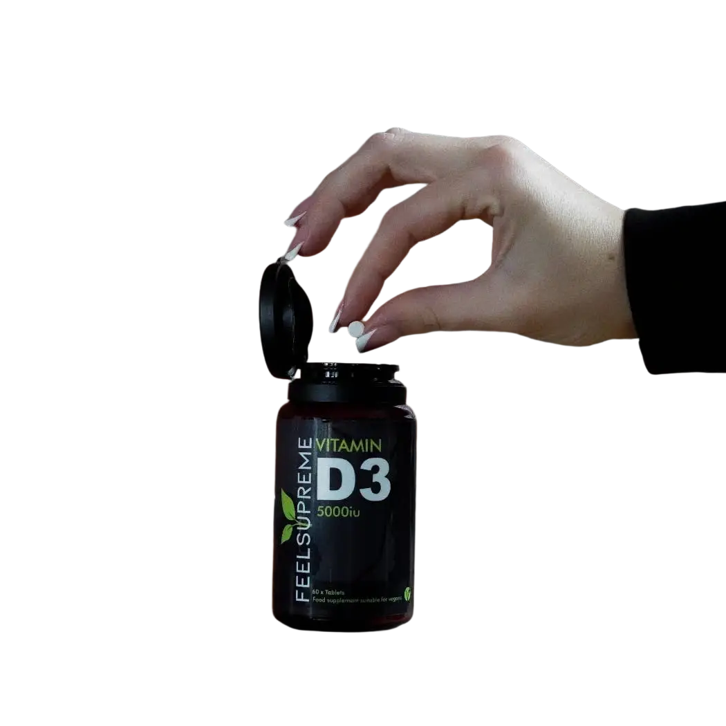 Vitamin D3 5000i von Feel Supreme, 60 Kapseln für Knochenstärkung und Immunsystem, Nahrungsergänzung in der Dose